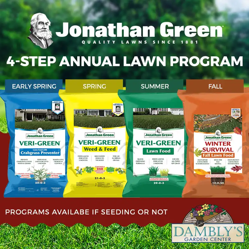 Dambly's Offers Jonathan Green's 4-step Annual Lawn Program