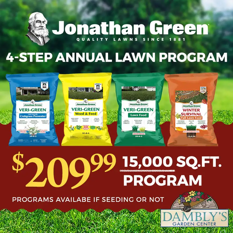 Dambly's Offers Jonathan Green's 4-step Annual Lawn Program